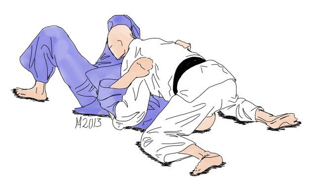 Zeichnung: Kami-shiho-gatame