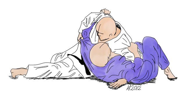 Zeichnung: Kuzure-kesa-gatame