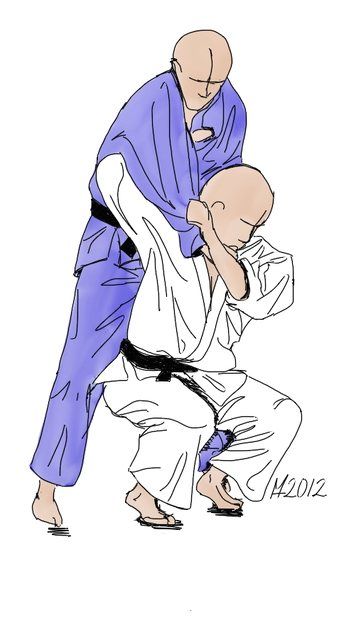 Zeichnung: Morote-seoi-nage