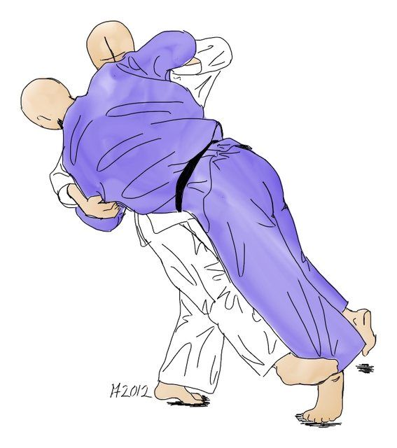 Zeichnung: Sasae-tsuri-komi-ashi